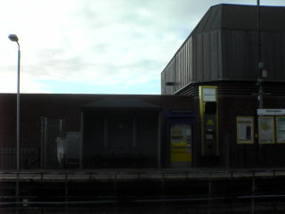 Bache Station. Platform for trains to Liverpool